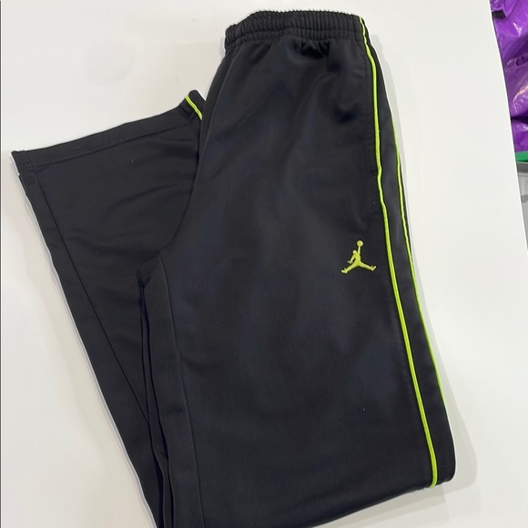Jordan Other - Kids Black Joggers with Neon Green Accents